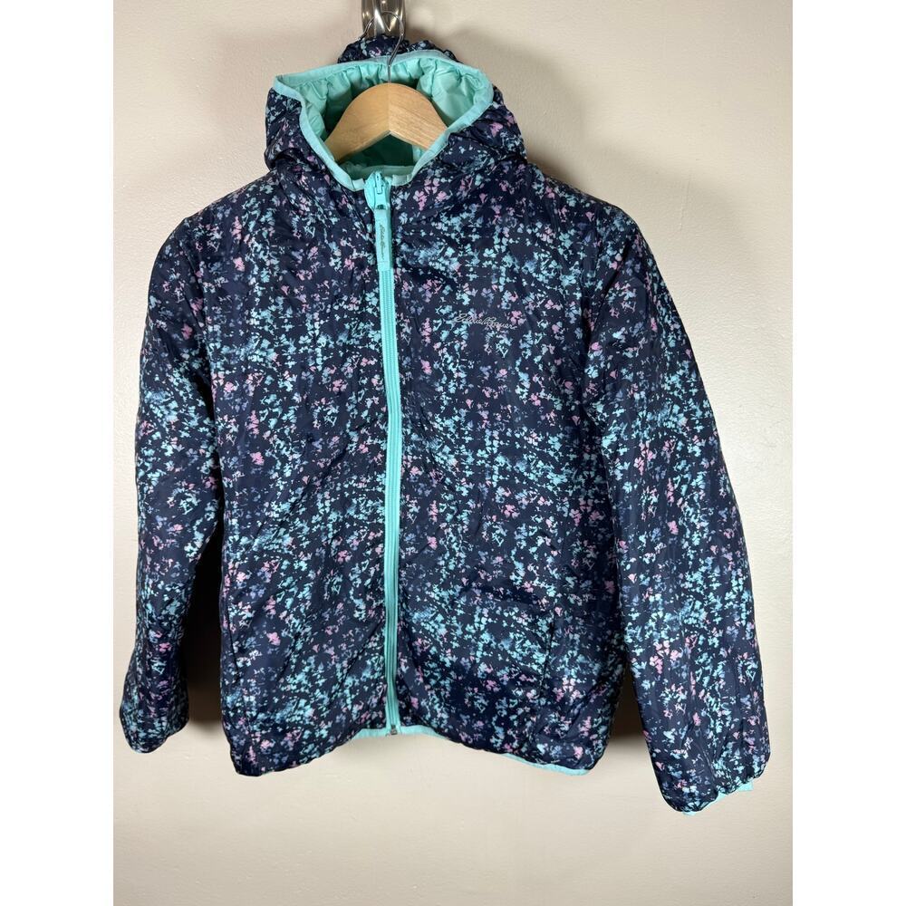 Kids Eddie Bauer Lightweight Goose down Puffer Coat L Reversible